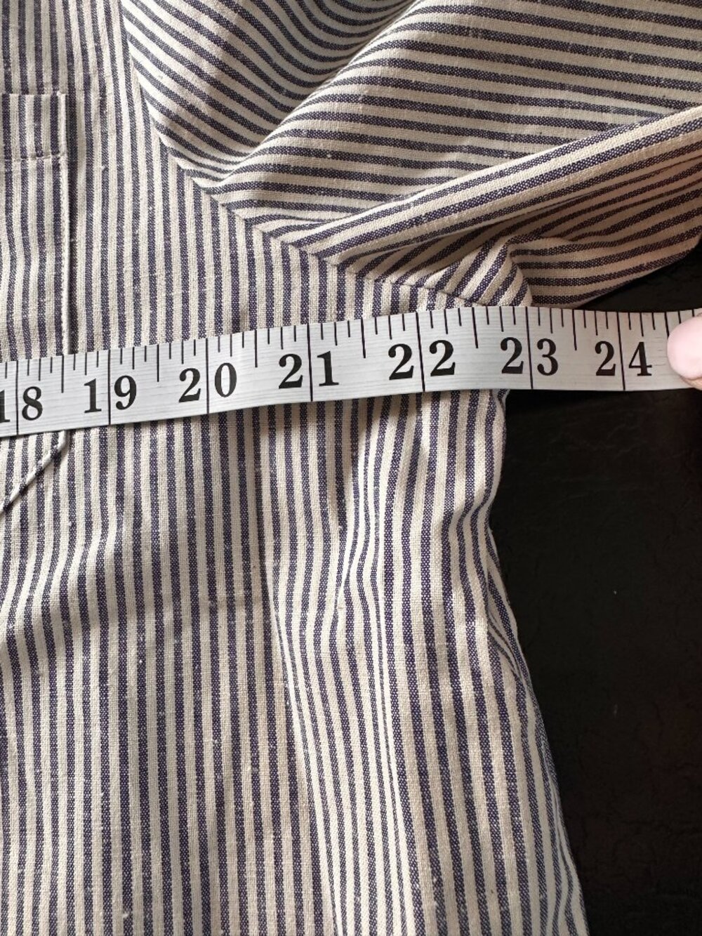 NWT Sézane Chemise Tomboy Stripe Shirt Ecru Blue Button Down Cotton 44 /US 12 - Picture 5 of 11
